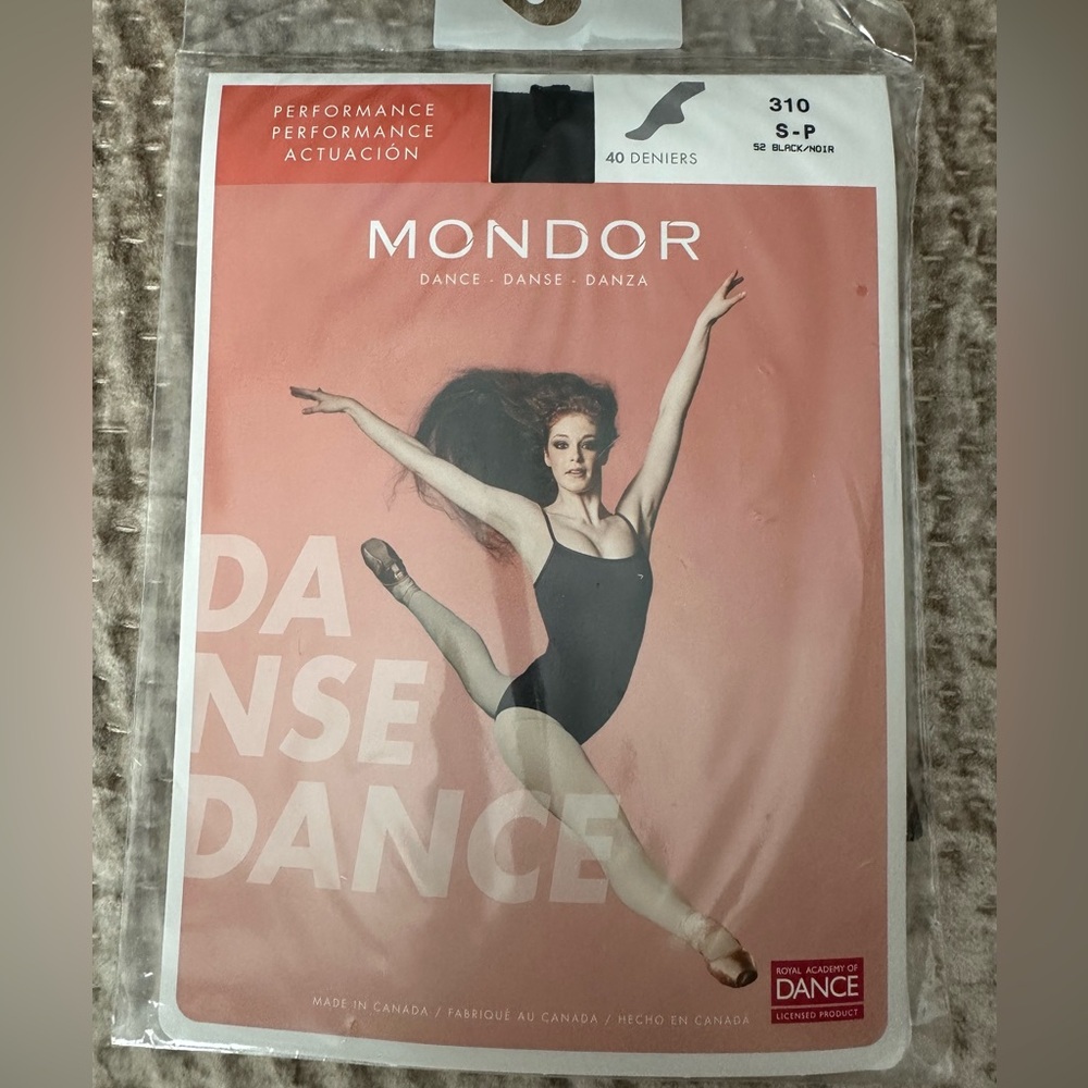 MONDOR Size Small 3 Pairs 310 Black Dance Tights NWT